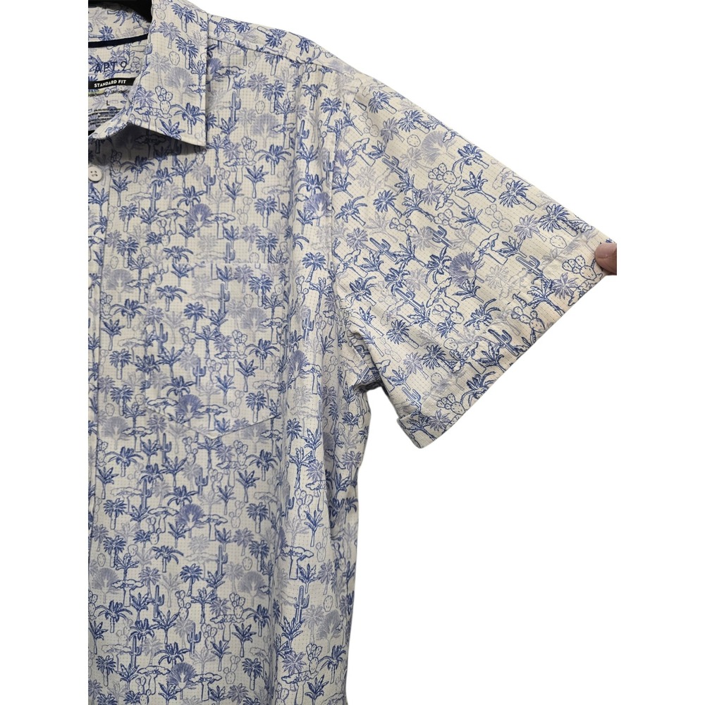 APT 9 Blue Floral Button Up | Coastal Grandpa Tropical Summer Shirt Men's L - Picture 6 of 6
